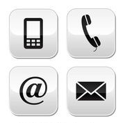contact phone, text, email, mail symbols
